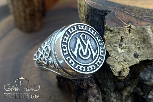 Печатка с монограммой в круге и орнаментом, фото